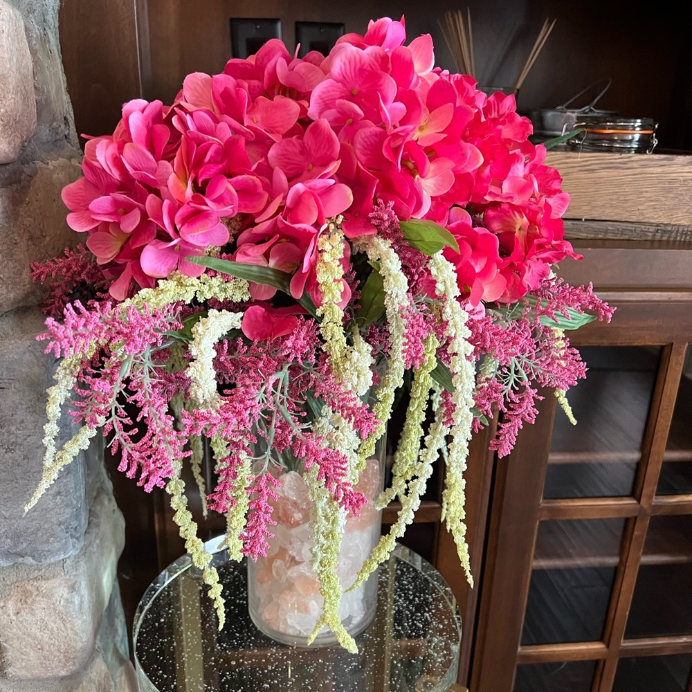 Wedding florals. Beautiful pink hydrangeas! Could be used as home decor also.